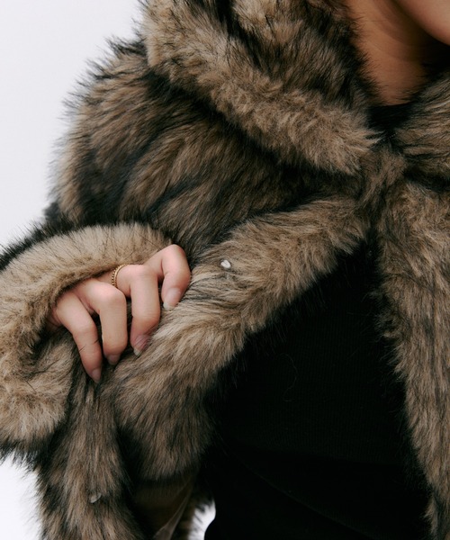 フード付きファージャケット（その他アウター）｜GOSSIP CLUB