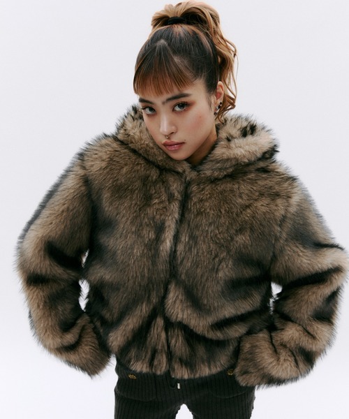 フード付きファージャケット（その他アウター）｜GOSSIP CLUB