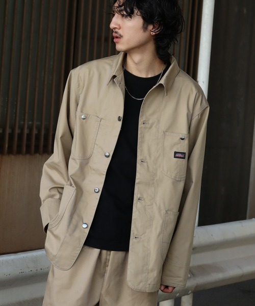 Dickies（ディッキーズ）の「【GENUINE DICKIES/ジェニュインディッキーズ】ツイル & デニム カバーオール ジャケット（カバーオール・メンズ・ベージュ/ケミカルウォッシュ/ブラック/ダークインディゴブルー・XL/M/L）」の11枚目の写真