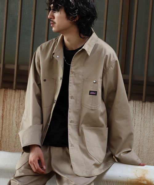 Dickies（ディッキーズ）の「【GENUINE DICKIES/ジェニュインディッキーズ】ツイル & デニム カバーオール ジャケット（カバーオール・メンズ・ベージュ/ケミカルウォッシュ/ブラック/ダークインディゴブルー・XL/M/L）」の20枚目の写真