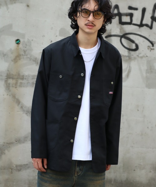 Dickies（ディッキーズ）の「【GENUINE DICKIES/ジェニュインディッキーズ】ツイル & デニム カバーオール ジャケット（カバーオール・メンズ・ベージュ/ケミカルウォッシュ/ブラック/ダークインディゴブルー・XL/M/L）」の14枚目の写真