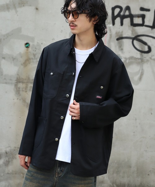 Dickies（ディッキーズ）の「【GENUINE DICKIES/ジェニュインディッキーズ】ツイル & デニム カバーオール ジャケット（カバーオール・メンズ・ベージュ/ケミカルウォッシュ/ブラック/ダークインディゴブルー・XL/M/L）」の21枚目の写真