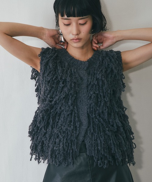 フリンジニットベスト（ベスト）｜ANOTHER S（アナザーエス）の