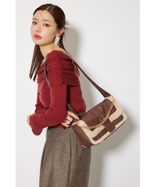 rienda(リエンダ)の「フェイクボアコンビショルダーバッグ(ショルダーバッグ・レディース・ブラック/ブラウン・FREE)」の13枚目の写真