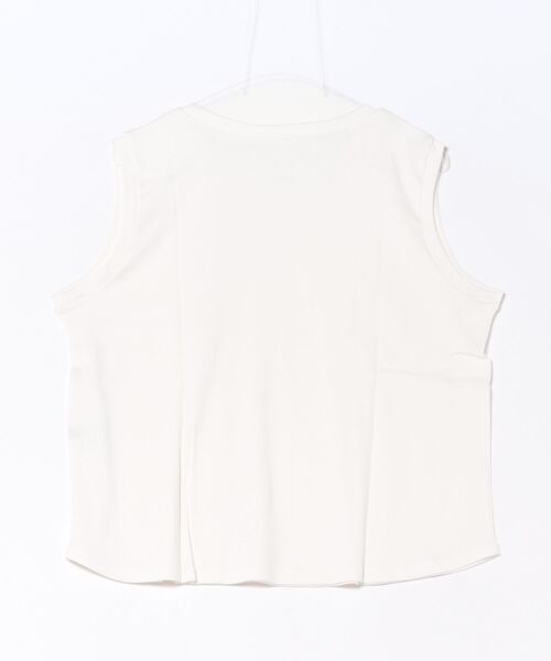 RCD（アールシーディー）の「Vネックノースリーブトップス（Tシャツ/カットソー・レディース・グレイッシュベージュ/ブラック/オフホワイト・L/M/3L/LL）」の4枚目の写真