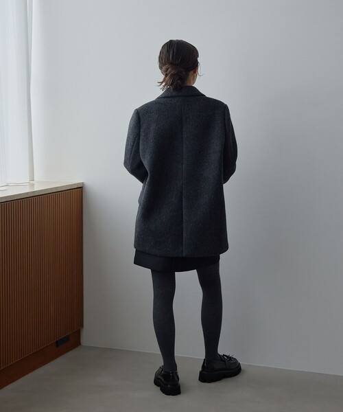 EMMEL REFINES（エメルリファインズ）の「＜EMMEL REFINES＞EM シャギー ボンディング ジャケット（テーラードジャケット・レディース・ベージュ/ダークグレー・M/S）」の6枚目の写真