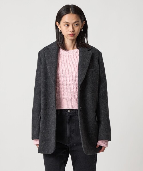 EMMEL REFINES（エメルリファインズ）の「＜EMMEL REFINES＞EM シャギー ボンディング ジャケット（テーラードジャケット・レディース・ベージュ/ダークグレー・M/S）」の7枚目の写真