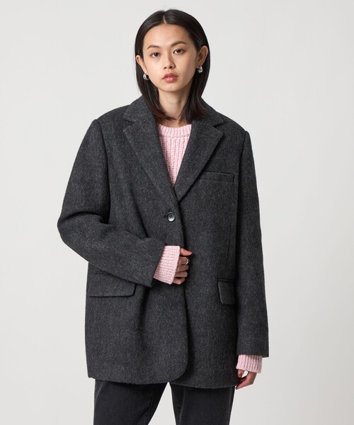 EMMEL REFINES（エメルリファインズ）の「＜EMMEL REFINES＞EM シャギー ボンディング ジャケット（テーラードジャケット・レディース・ベージュ/ダークグレー・M/S）」の12枚目の写真