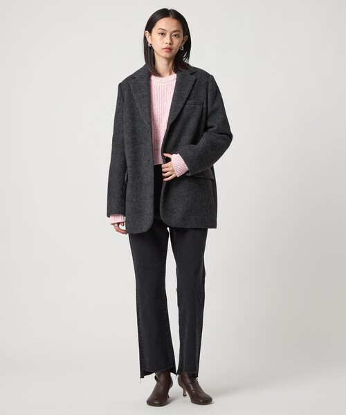 EMMEL REFINES（エメルリファインズ）の「＜EMMEL REFINES＞EM シャギー ボンディング ジャケット（テーラードジャケット・レディース・ベージュ/ダークグレー・M/S）」の14枚目の写真