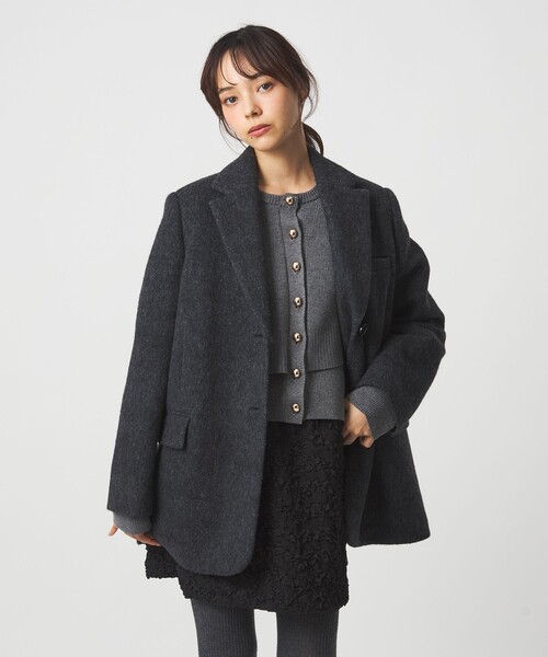 EMMEL REFINES（エメルリファインズ）の「＜EMMEL REFINES＞EM シャギー ボンディング ジャケット（テーラードジャケット・レディース・ベージュ/ダークグレー・M/S）」の15枚目の写真