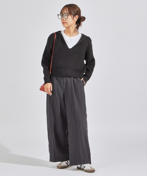 AO2（アオズ）の「Short-Length Skipper Sailor Knit / ショート丈 スキッパーセーラーニット（ニット/セーター・レディース・ホワイト/ブラック/ベージュ/ブラウン・FREE）」の22枚目の写真
