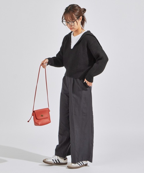 AO2（アオズ）の「Short-Length Skipper Sailor Knit / ショート丈 スキッパーセーラーニット（ニット/セーター・レディース・ホワイト/ブラック/ベージュ/ブラウン・FREE）」の21枚目の写真