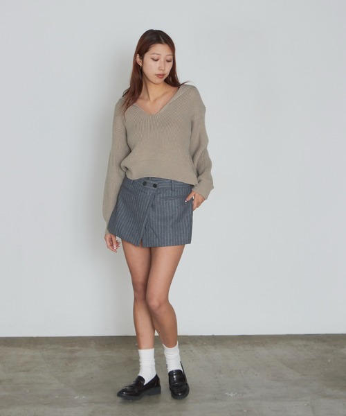AO2（アオズ）の「Short-Length Skipper Sailor Knit / ショート丈 スキッパーセーラーニット（ニット/セーター・レディース・ホワイト/ブラック/ベージュ/ブラウン・FREE）」の10枚目の写真