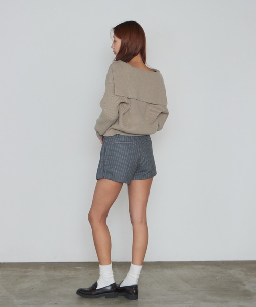 AO2（アオズ）の「Short-Length Skipper Sailor Knit / ショート丈 スキッパーセーラーニット（ニット/セーター・レディース・ホワイト/ブラック/ベージュ/ブラウン・FREE）」の8枚目の写真