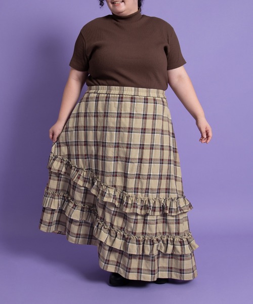 超希少✨Pâte à chou　45R　チェックフリル　ロングスカート チェックフリルロングスカート | ファッション通販サイト NUGU