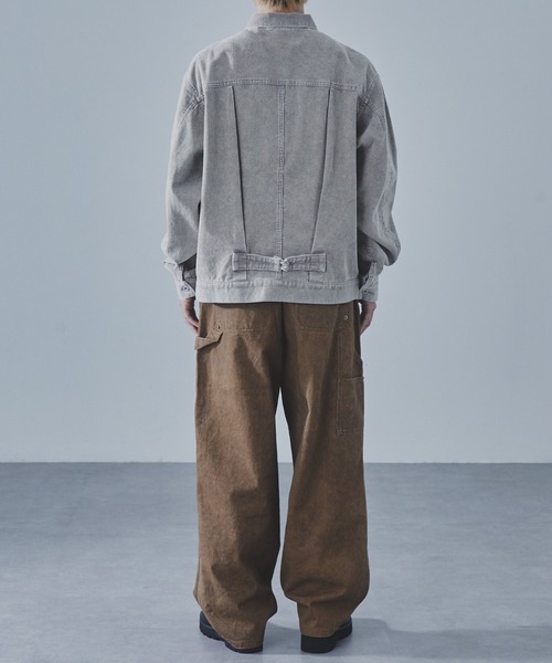 SLICK（スリック）の「【SLICK/スリック】Sulfur-Dyed Corduroy 1st Type Trucker Jacket/サルファーダイ1st タイプコーデュロイシャツジャケット / ヴィンテージ /  アンティークデザイン / セットアップ（その他アウター・メンズ・ブラック/グレイッシュベージュ・1/2/3）」の7枚目の写真