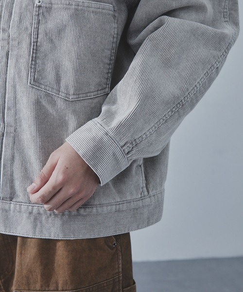 SLICK（スリック）の「【SLICK/スリック】Sulfur-Dyed Corduroy 1st Type Trucker Jacket/サルファーダイ1st タイプコーデュロイシャツジャケット / ヴィンテージ /  アンティークデザイン / セットアップ（その他アウター・メンズ・ブラック/グレイッシュベージュ・1/2/3）」の20枚目の写真