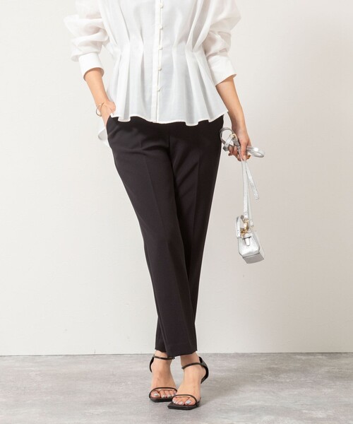 NOLLEY’S（ノーリーズ）の「ウォッシャブルダブルクロススリムパンツ（その他パンツ・レディース・ブルー/ブラック/ベージュ・36/34/40/38）」の2枚目の写真