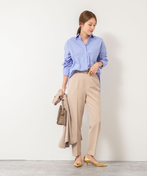 NOLLEY’S（ノーリーズ）の「ウォッシャブルダブルクロススリムパンツ（その他パンツ・レディース・ブルー/ブラック/ベージュ・36/34/40/38）」の8枚目の写真