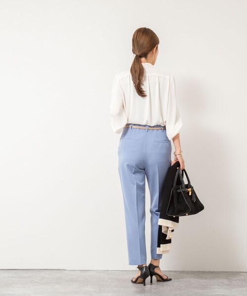 NOLLEY’S（ノーリーズ）の「ウォッシャブルダブルクロススリムパンツ（その他パンツ・レディース・ブルー/ブラック/ベージュ・36/34/40/38）」の12枚目の写真