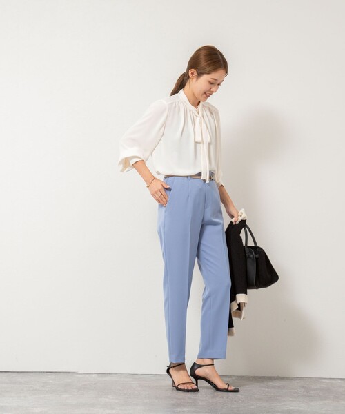 NOLLEY’S（ノーリーズ）の「ウォッシャブルダブルクロススリムパンツ（その他パンツ・レディース・ブルー/ブラック/ベージュ・36/34/40/38）」の13枚目の写真