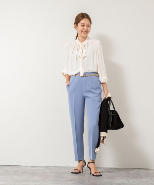 NOLLEY’S（ノーリーズ）の「ウォッシャブルダブルクロススリムパンツ（その他パンツ・レディース・ブルー/ブラック/ベージュ・36/34/40/38）」の14枚目の写真