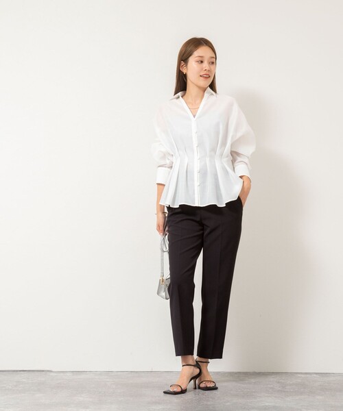 NOLLEY’S（ノーリーズ）の「ウォッシャブルダブルクロススリムパンツ（その他パンツ・レディース・ブルー/ブラック/ベージュ・36/34/40/38）」の18枚目の写真