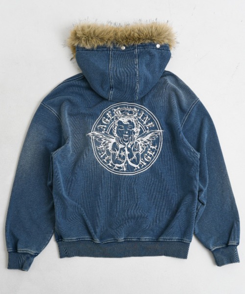 A'GEM/9 パーカー A'GEM/9 × .kom 『A'GEM/9/エージェムナイン』 Ed Hardy ニットデニム