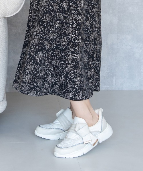 セール】ハンズフリーノットリボン2WAYスリッポンスニーカー(215-56181