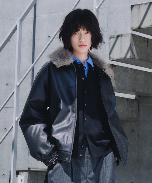 Adoon plain（アドーンプレーン）の「2-WAY ARTIFICIAL GRAIN JACKET