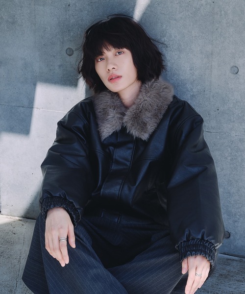 Adoon plain（アドーンプレーン）の「2-WAY ARTIFICIAL GRAIN JACKET