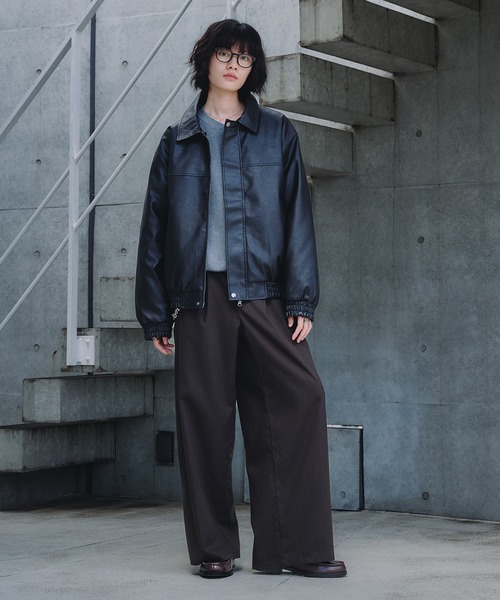 2-WAY ARTIFICIAL GRAIN JACKET WITH FAKE FUR COLLAR / 2WAYフェイク
