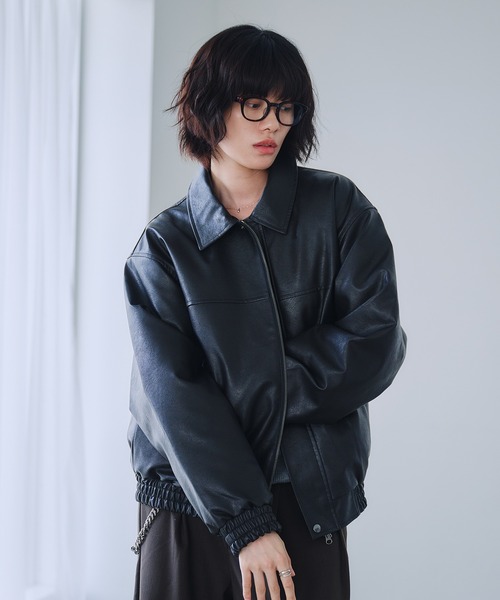 2-WAY ARTIFICIAL GRAIN JACKET WITH FAKE FUR COLLAR / 2WAYフェイク