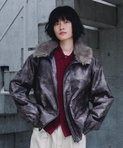 Adoon plain（アドーンプレーン）の「2-WAY ARTIFICIAL GRAIN JACKET
