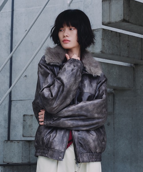 Adoon plain（アドーンプレーン）の「2-WAY ARTIFICIAL GRAIN JACKET