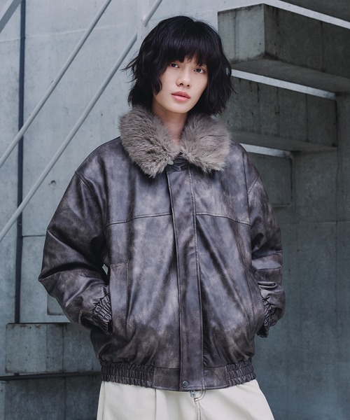 Adoon plain（アドーンプレーン）の「2-WAY ARTIFICIAL GRAIN JACKET