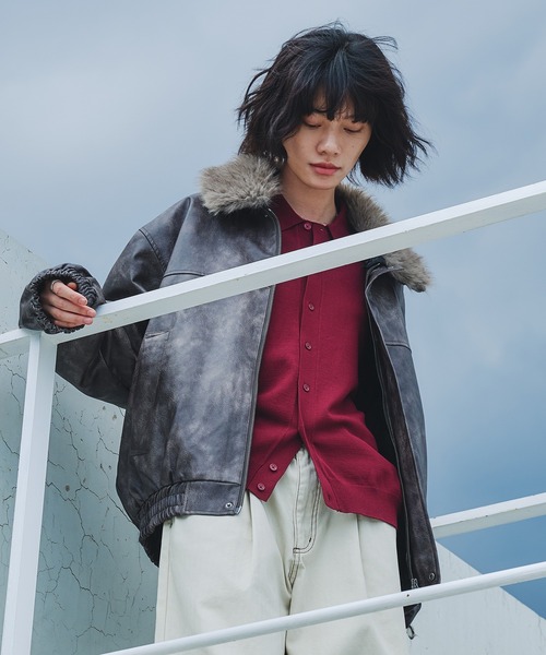 Adoon plain（アドーンプレーン）の「2-WAY ARTIFICIAL GRAIN JACKET