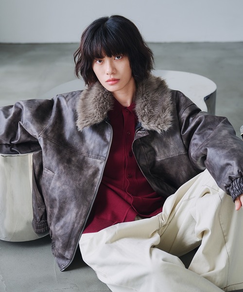 Adoon plain（アドーンプレーン）の「2-WAY ARTIFICIAL GRAIN JACKET