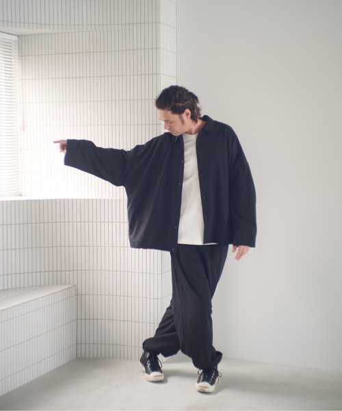 ADAM PATEK(アダムパテック)の「ADAMPATEK/rounded over shirt/オーバーサイズシャツ(シャツ/ブラウス・メンズ・ブラック/ブラウン/ダークグレー・1/2)」の18枚目の写真