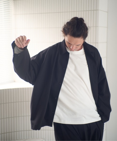 ADAM PATEK(アダムパテック)の「ADAMPATEK/rounded over shirt/オーバーサイズシャツ(シャツ/ブラウス・メンズ・ブラック/ブラウン/ダークグレー・1/2)」の19枚目の写真