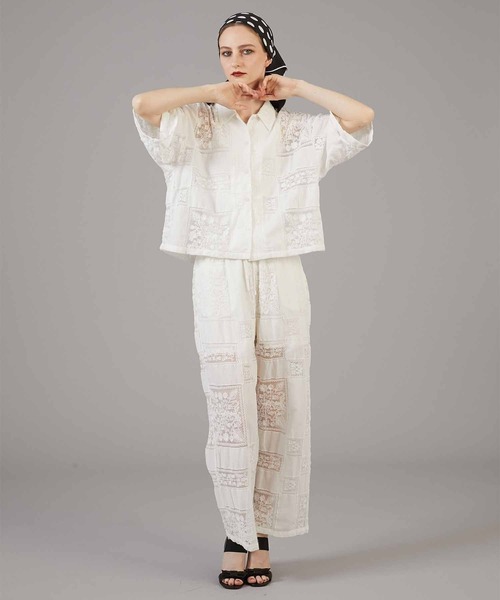 セール】【crinkle crinkle crinkle】patchwork embroidery pants