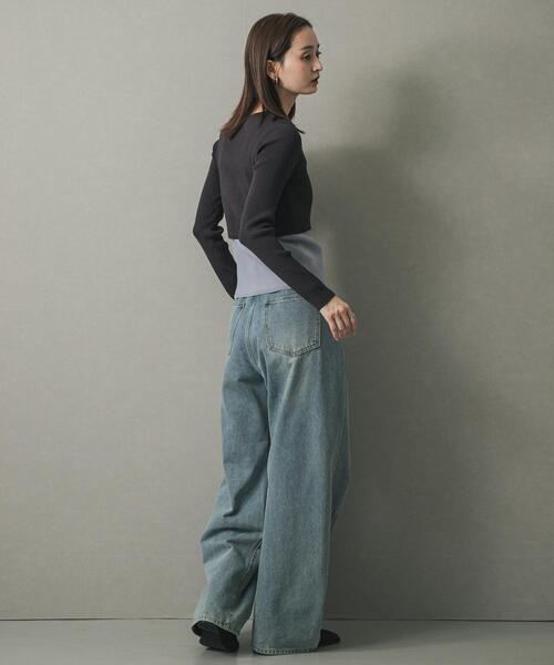 SENSE OF PLACE by URBAN RESEARCH(センスオブプレイスバイアーバンリサーチ)の「ダブルレイヤードカーディガン(カーディガン/ボレロ・レディース・チャコールグレー/ネイビー/キャメル・ONE)」の7枚目の写真