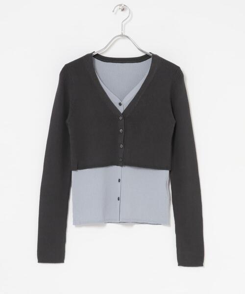 SENSE OF PLACE by URBAN RESEARCH(センスオブプレイスバイアーバンリサーチ)の「ダブルレイヤードカーディガン(カーディガン/ボレロ・レディース・チャコールグレー/ネイビー/キャメル・ONE)」の9枚目の写真