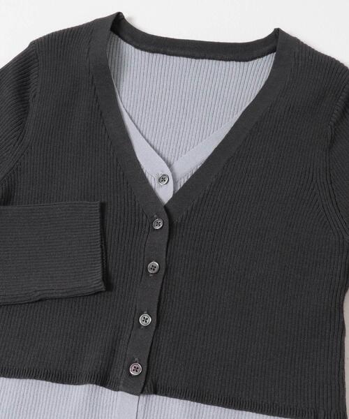 SENSE OF PLACE by URBAN RESEARCH(センスオブプレイスバイアーバンリサーチ)の「ダブルレイヤードカーディガン(カーディガン/ボレロ・レディース・チャコールグレー/ネイビー/キャメル・ONE)」の10枚目の写真