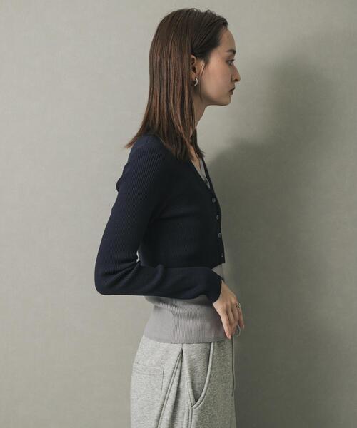 SENSE OF PLACE by URBAN RESEARCH(センスオブプレイスバイアーバンリサーチ)の「ダブルレイヤードカーディガン(カーディガン/ボレロ・レディース・チャコールグレー/ネイビー/キャメル・ONE)」の12枚目の写真