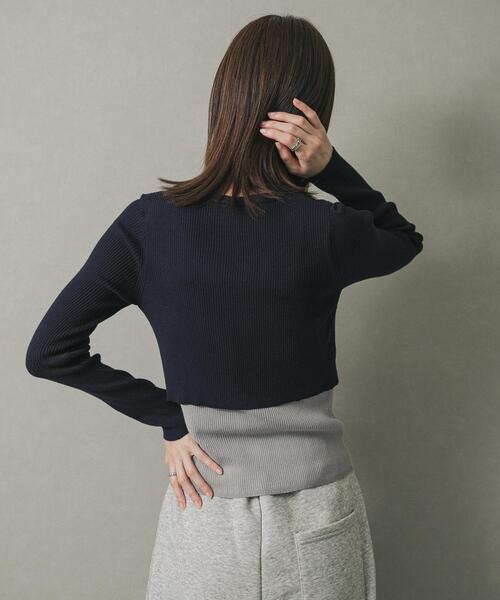 SENSE OF PLACE by URBAN RESEARCH(センスオブプレイスバイアーバンリサーチ)の「ダブルレイヤードカーディガン(カーディガン/ボレロ・レディース・チャコールグレー/ネイビー/キャメル・ONE)」の13枚目の写真