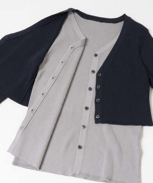 SENSE OF PLACE by URBAN RESEARCH(センスオブプレイスバイアーバンリサーチ)の「ダブルレイヤードカーディガン(カーディガン/ボレロ・レディース・チャコールグレー/ネイビー/キャメル・ONE)」の18枚目の写真