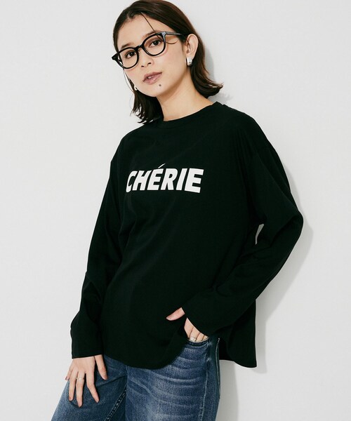 UNTITLED(アンタイトル)の「【CHIGNON】CHERIE シンプルロゴTシャツ(Tシャツ/カットソー・レディース・ホワイト/ブラック・02)」の9枚目の写真