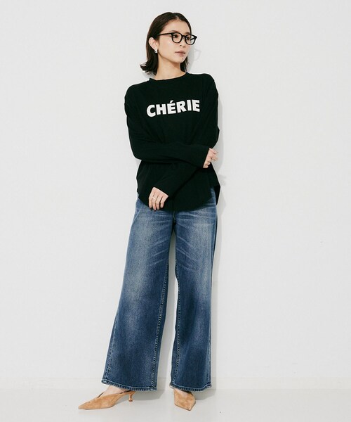 UNTITLED(アンタイトル)の「【CHIGNON】CHERIE シンプルロゴTシャツ(Tシャツ/カットソー・レディース・ホワイト/ブラック・02)」の10枚目の写真