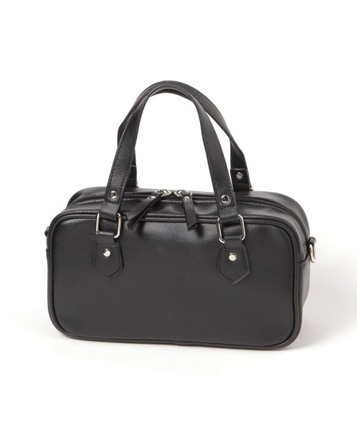 LAKOLE（ラコレ）の「スクエア2WAYミニボストンバッグ / 599450（ショルダーバッグ・レディース・ブラック/オフホワイト/ブラウン・FREE）」の5枚目の写真